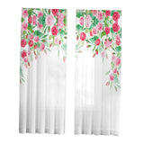 Maxbell 2x Floral White Sheer Curtain Light Filtering for Living Room Hotel Window 107cmx213cm