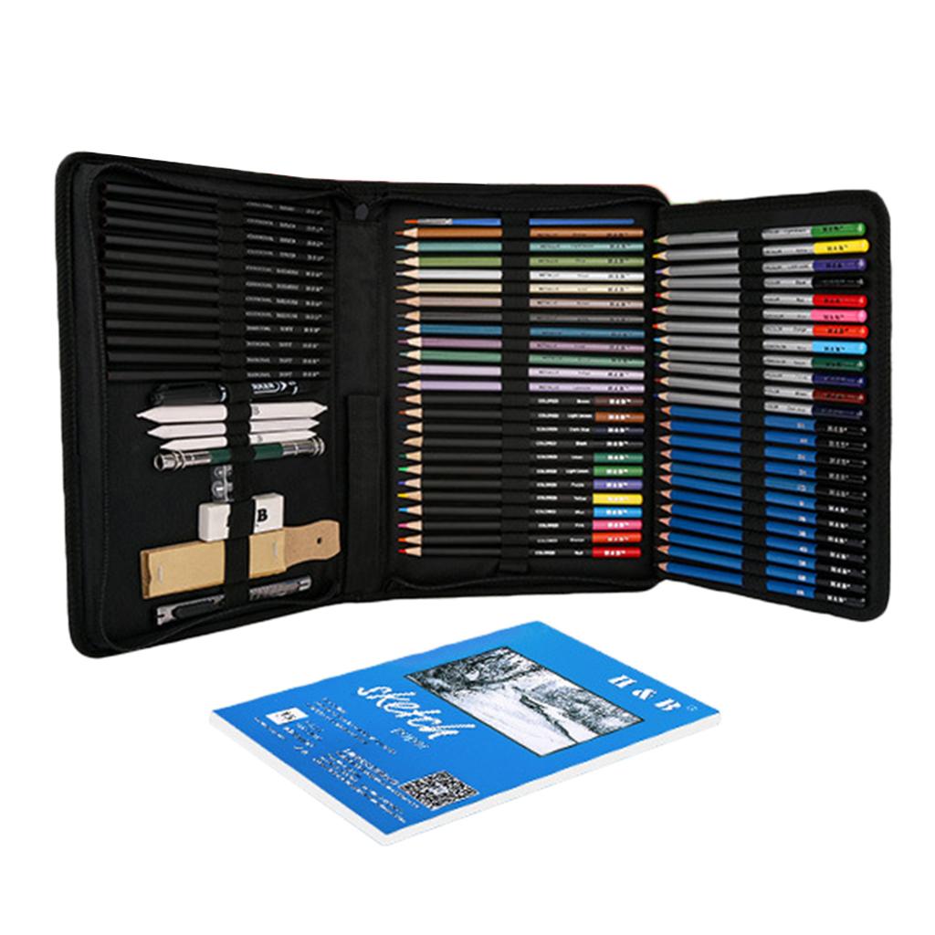 Maxbell 71x Professional Drawing Artist Kit Set Pencils Sketch Charcoal Art Bag Tool
