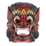 Maxbell Collectibles Thailand Wooden Hand Carved Facial Mask Wall Hanging Art Red