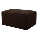 Max Storage Ottoman Stool Cover Footstool Stretch Grid Slipcover Deep Coffee