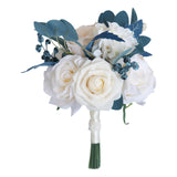 Maxbell Fake Bridal Wedding Bouquet Rose Flowers for Ceremony Church Anniversary