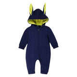 Maxbell 1pc Rabbit Climbing Clothes Unisex Baby Newborn Romper Cotton Zipper New dark blue 73