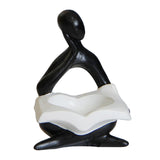 Maxbell Nordic Candle Holder Thinker Statue Resin Figurine Home Party Decoration Black Thinker