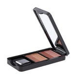 Maxbell Double Color Shimmer Glitter Eyeshadow Powder Palette with Brush Pink Gold
