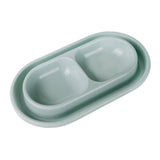 Maxbell Cat Food and Water Bowl Set AntiSlip for Indoor Cats Outside Pet Double Bowl Large Gray