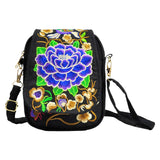 Maxbell Embroidery Women Shoulder Bag Flower Pattern Travel Bags Women Gifts  Purple