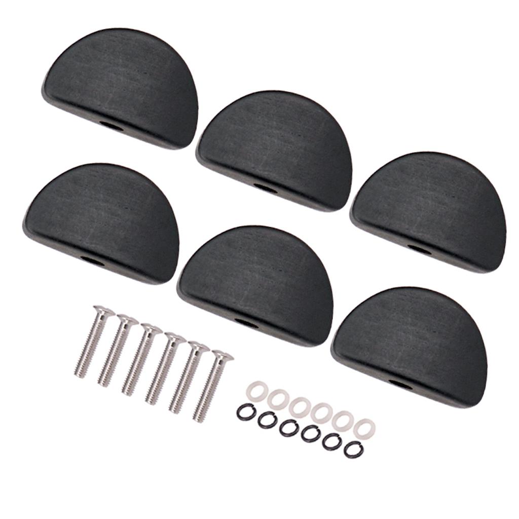 Max Maxb 6 Pieces Guitar Tuning Peg Button Tuner Machine Heads Wooden Cap Semi-circle