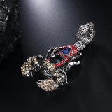 Maxbell Fashion Crystal Scorpion Brooch Pin Rhinestone Personality Brestpin Black