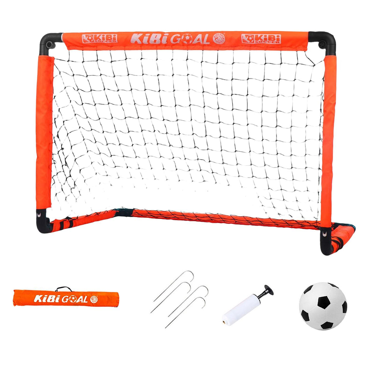 Maxbell Kids Soccer Goals Portable Soccer Nets Set Outdoor Training Easy Assembly Ball Set with Pump White M