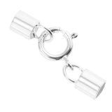 Maxbell 925 Sterling Silver Tube Kumihimo  Clasp Ends Jewelry DIY Findings 3mm