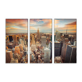 Maxbell 3 Panels City Painting Wall Art Picture Print on Canvas for Home Decoration