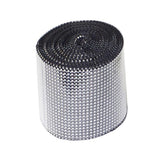 Max 5 Yard 24 Rows Rhinestone Ribbon Trim Net Drill Mesh Wrap DIY Craft Black