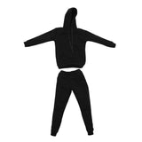 Maxbell 1/6 Men Hooddie Set Clothing for Phicen Figures Toys Accessories Parts black