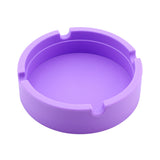 Maxbell Round Silicone Ashtray Smoking Cigar Holder for Tabletop Office Purple