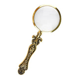 Maxbell Handheld Carved Magnifying Glass with Nonslip Handle Embossed for Book Golden