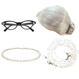 Maxbell Old Lady Wig Costume Set Granny Wig for Women's Halloween Dress Up StyleA