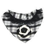 Maxbell Puppy Bandana Collar, Dog Bandage Scarf with Flower Pet Gift for Party Black