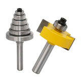 Max Rabbet Router Bit with 6 Pieces Bearings Set - 8mm Shank Woodworking Tool