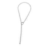 Max Simple Chain Necklace Wheat Chain Pendant Necklace with Loop Clasp Silver