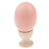 Maxbell Wooden Easter Simulated Egg w/ Stand Home Decor Kids Pretend Play Toy Gift Pink