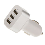 Maxbell Universal LED Mini 3-port USB Car Charger AC Adapter for Mobile phone 5V 2.1A /1.0A Silver