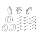 Maxbell 24x Fashion Nose Rings Nose studs Shape Nose Studs Nose Piercing Jewelry