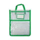 Maxbell Book Pouch Bags with Carrying Handle Handbag Mesh Storage Bag for Organize Green