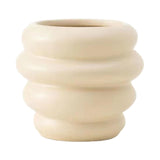 Maxbell Makeup Brush Holder Decors Planter Table Centerpieces Ceramic Flower Vase Beige 11.5x10cm