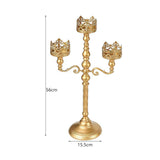 Maxbell Metal Candelabra Pillar Candle Holder for Festivals Living Room Thanksgiving Gold