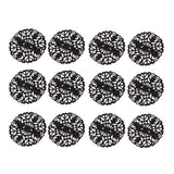 Maxbell 12Pcs Hollowed-out Flower Brooch Pin Lady Breastpin Retro Lapel Red Bronze