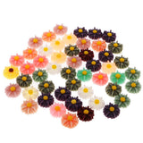 Maxbell 50 Pieces Assorted Daisy Resin Flatback Embellishment for DIY Hair Accessories Crafts