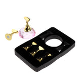 Maxbell 5pcs Nail Tip Holder Stand & Display Base for Practice Pink Crystal Base