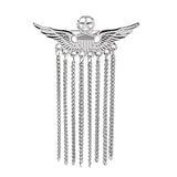 Maxbell Men Wing Tassel Chain Brooch Accessories for Shirt Birthday Gifts Wedding Argent