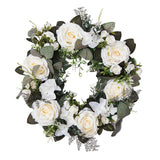 Maxbell 45cm Artificial Wreath Photography Props Garland for Living Room Home Door White