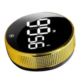 Maxbell Round Digital Kitchen Timer Magnetic Attraction for Home Bathroom gold