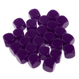 Maxbell Pack of 25pcs Opaque Purple Blank D6 Six Sided Dice Teaching Resources Party Supplies