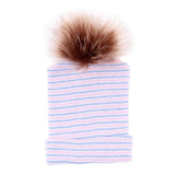 Max Cute Newborn Baby Soft Comfy Ball Hospital Cap Warm Beanie Hat  Stripe