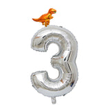Max Silver Digital Aluminum Film Balloon+Mini Dragon Birthday Party Decor 3