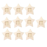 Max 10 Pieces Wooden Mini Star Hanging Picture Frames for Home Party Decoration