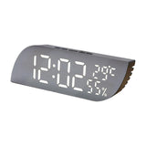 Maxbell Desk Clock Bedroom LED Alarm Clock Temperature Display for Dormitory Stylish White Numbers