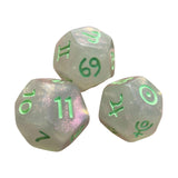 Maxbell 3Pcs Constellation Dices Astrology Dice for KTV Board Game Role Playing Game Clear and green