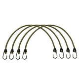 Max 4 Pieces Elastic Bungee Cord Rope Luggage Packing Strap &Hook Outdoor Khaki