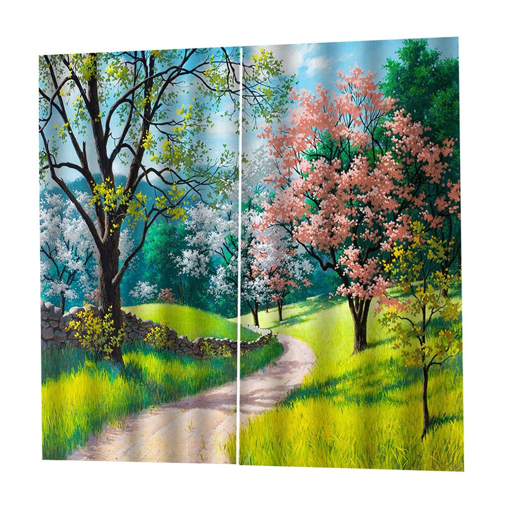 Max Waterproof Digitial Printed 3D Curtain Drapes for Bedroom Living Room 1 B