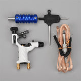 Maxbell Complete Tattoo Kit Rotary Tattoo Machine Gun Grip Tube Wrench Clip Cord Blue