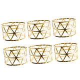 Maxbell 6 Pieces Elegant Napkin Holder Hollow for Thanksgiving Home Kitchen Decor Gold