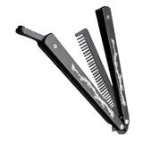 Maxbell Butterfly Comb Hair Styling Tool Unsharpened Foldable Training Comb Black