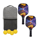 Maxbell Pickleball Paddles Set of 2 Indoor Outdoor Pickleballs Balls for Adults Kids Strip Pattern