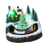 Maxbell Christmas Scene Village House Building Rotating for Indoor Bedroom Ornament Christmas Tree