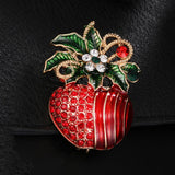 Maxbell Crystal Sika Deer Christmas Boot Bell Angel Apple Pin Brooch Christmas Apple