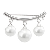 Maxbell Fashion Pearl Cardigan Collar Clip Fixed Strap Safety Pin Brooch Silver